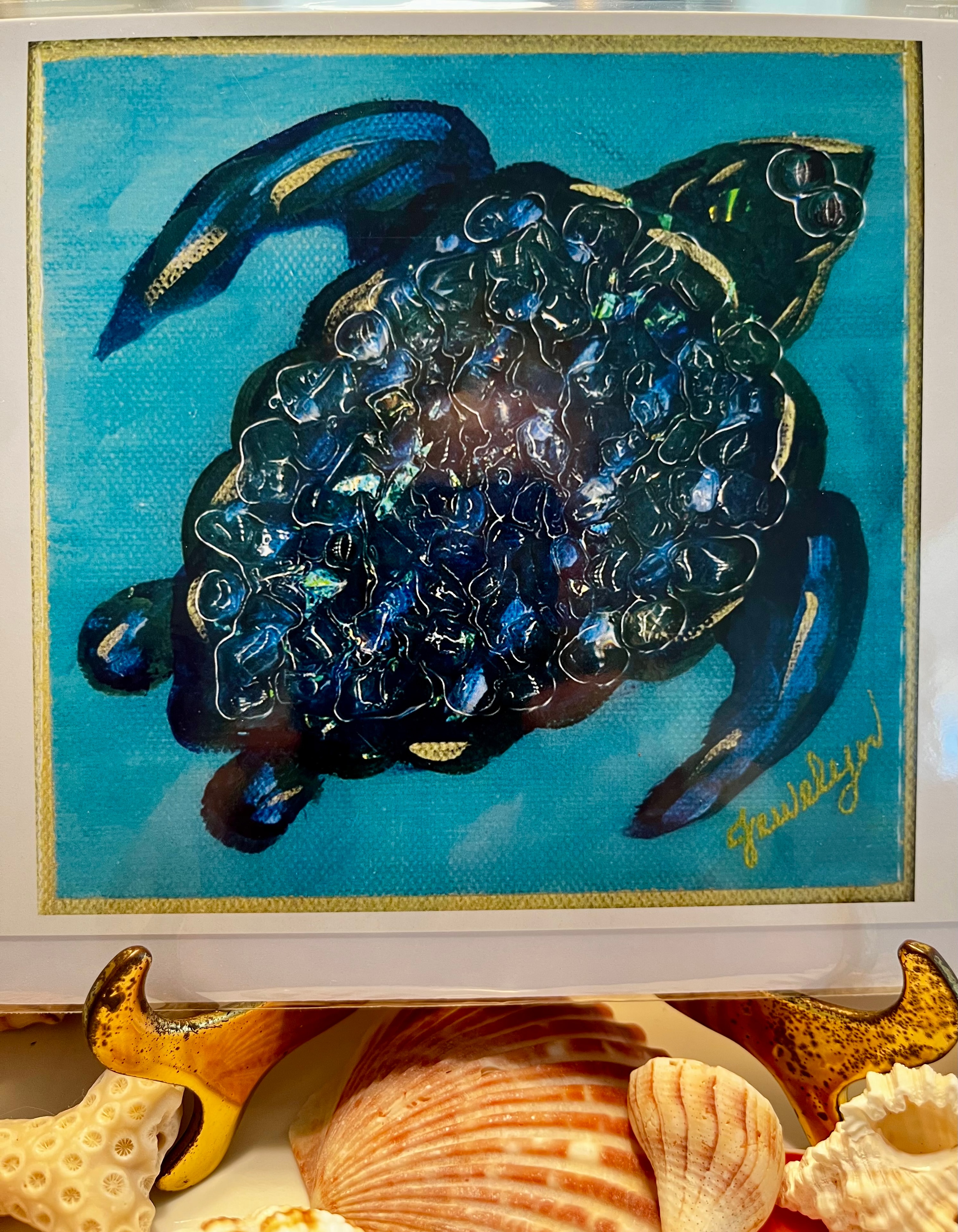 Blue Sea Turtle /Abstract